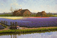 Painting : Flower bulb fields, Sassenheim (1993)